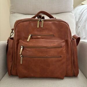 The Honest Company leather diaper bag